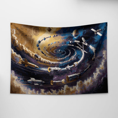 Space Timeline of space exploration Wall Tapestry