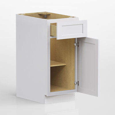 Modern Single Door Kitchen Base Cabinet With Top Drawer (Available In 12", 15", & 18" Widths)