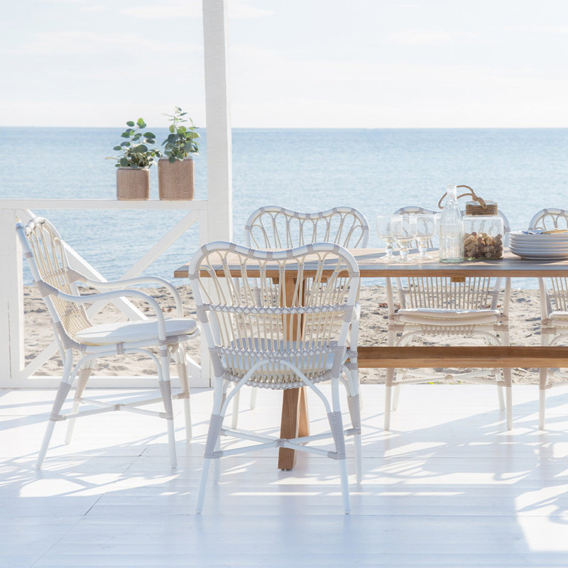 Margret Outdoor Dining Armchair, Dove White