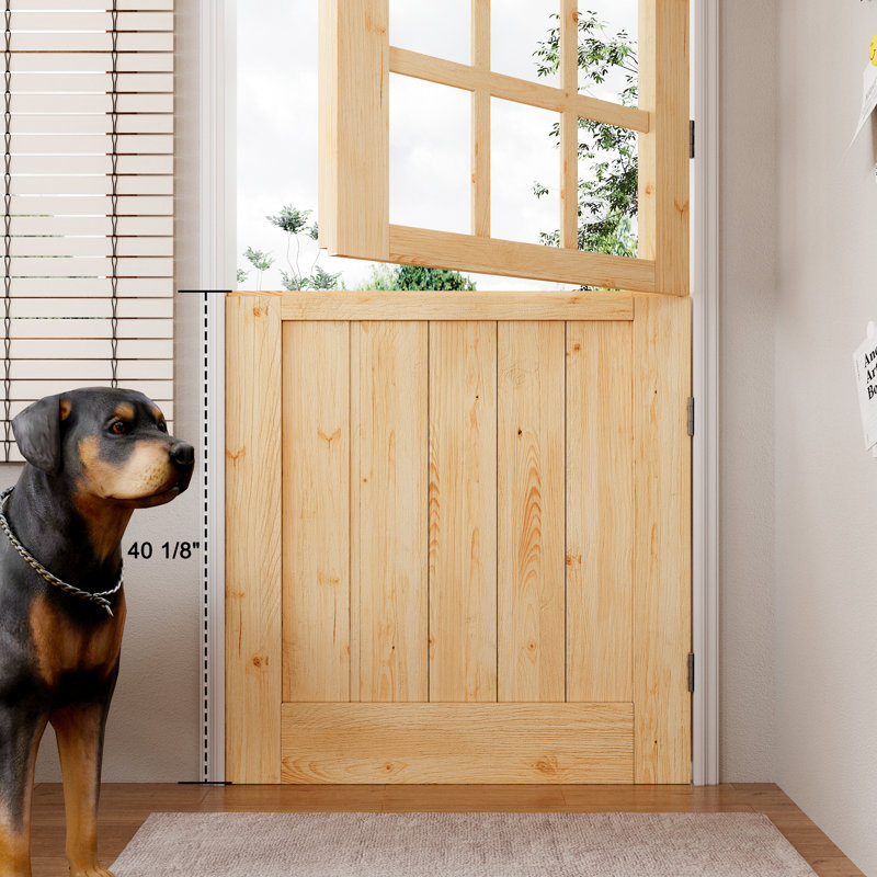Dalle seulement, porte hollandaise non finie, dalle de porte simple en verre transparent semi-transparent de 9 Lite avec bois de pin naturel