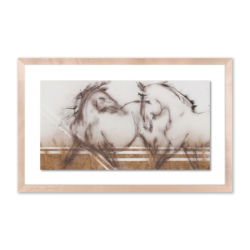 Two Horses Print by Donna Bernstein, Natural, 15" H x 24" W x 1.5" D
