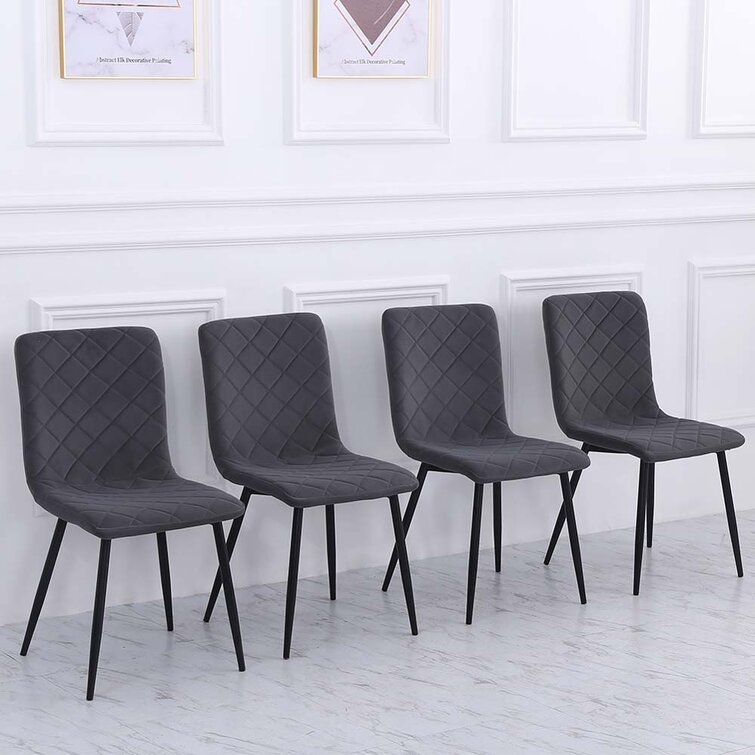 Ebern Designs Gouldin Velvet Side Chair in Dark Grey | Wayfair.co.uk