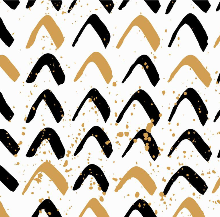 Roof Tops Chevron Peel & Stick Wallpaper Roll by Jamie Graney, Gold