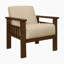 Fauteuil d'appoint moderne de style Mid-Century 29,5 po Bertolt avec revêtement en tissu texturé, structure en bois d'hévéa massif, ressorts en mousse sur les ressorts ensachés-107241521