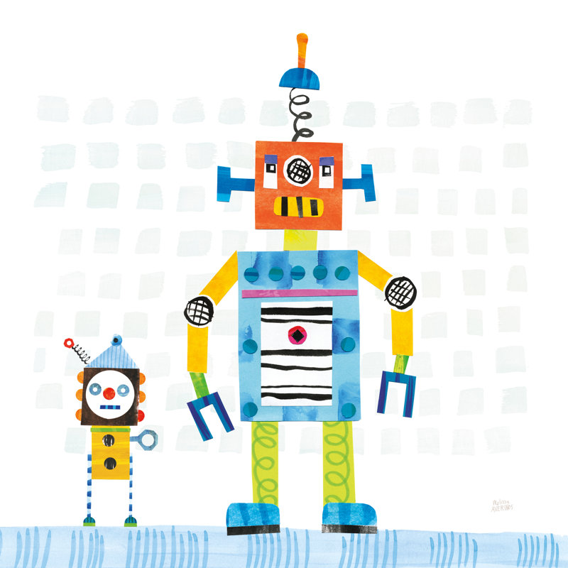 Robot Party II On Square Toys by Melissa Averinos - Wrapped Canvas Art Prints, 30cm H x 30cm W x 3.8cm D