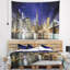 Paysage urbain de nuit sur la tapisserie du pont de brooklyn-28502942