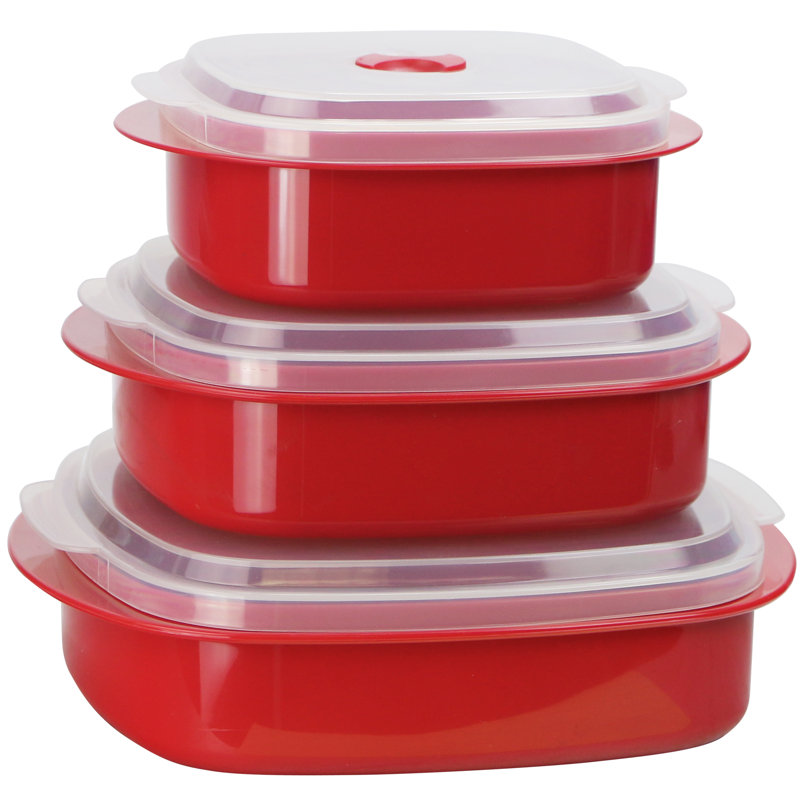Ensemble de 3 contenants alimentaires Argelis, Rouge