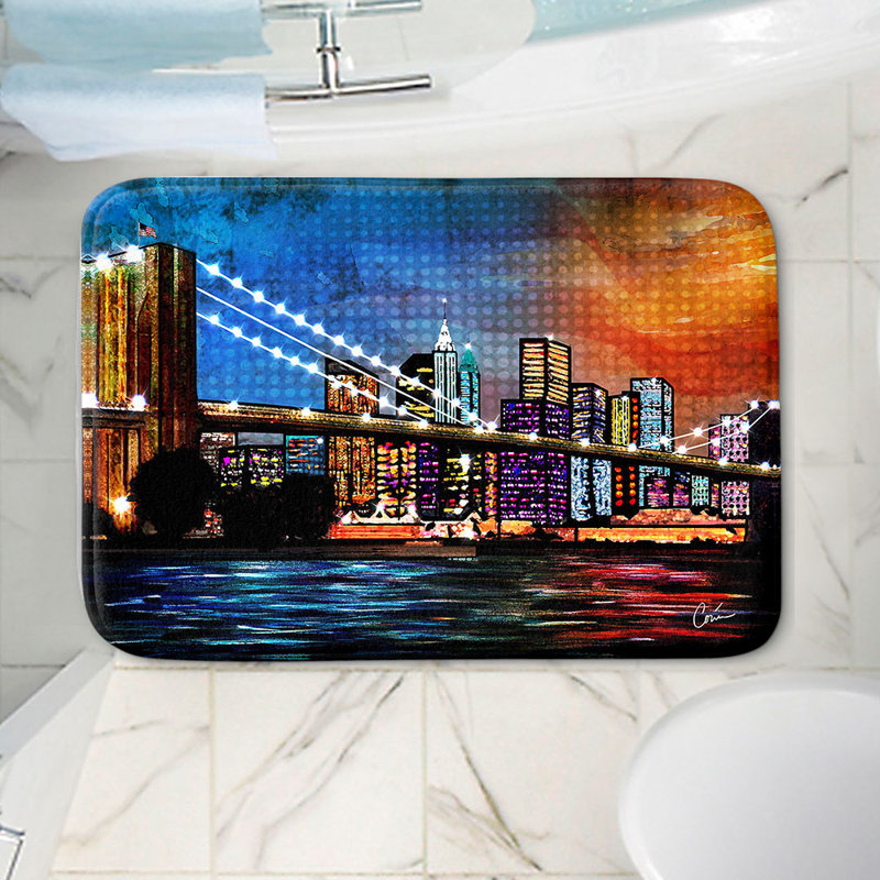 Tapis de bain bakke en mousse à mémoire contemporaine corina, l 24 po x L 17 po x H 1 po