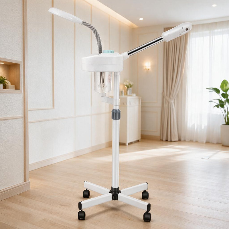 2 en 1 Facial Steamer 5x Lampe loupe à DEL ozone chaud pour salon de beauté