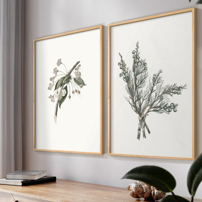 Vintage  Floral XXVI  -Framed Giclee Print - Set of 2