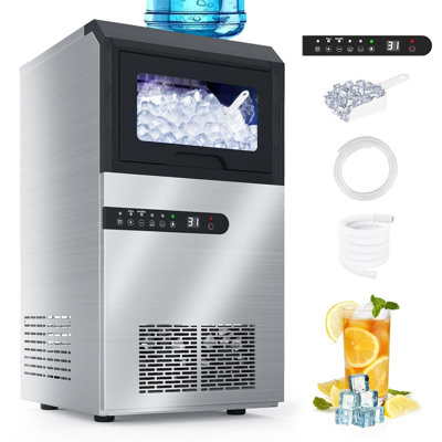Machine à glaçons encastrable en acier inoxydable avec bac de rangement 33 lb Advwin