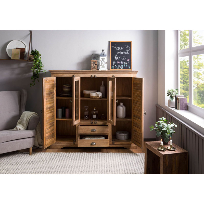 Toulouse 160cm Solid Wood Sideboard, Beige Oiled