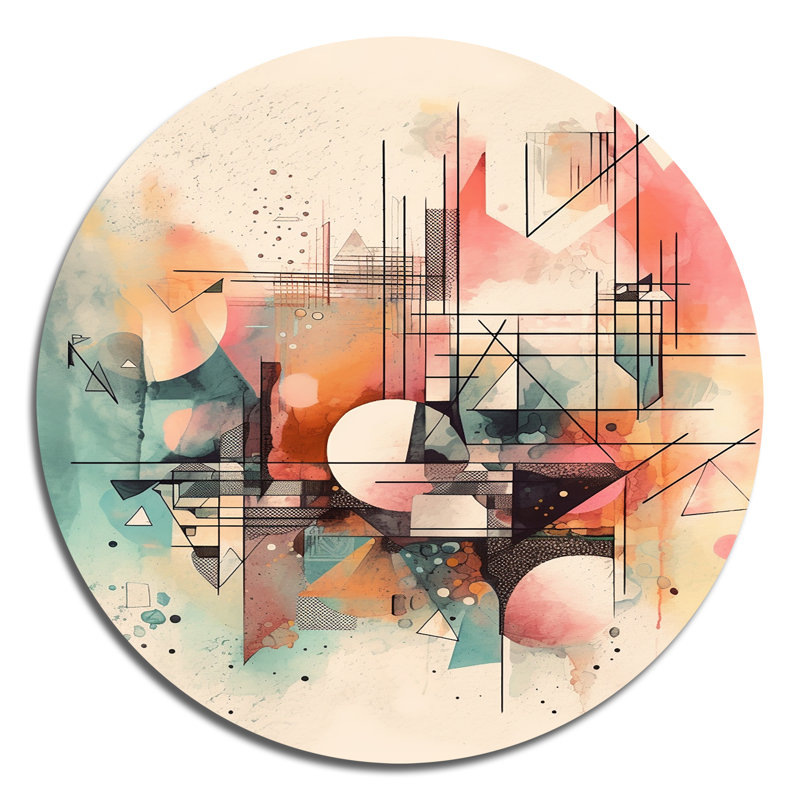 Explorations In Serenity V - Modern Geometric Metal Wall Décor, 16" H x 16" W x 1" D