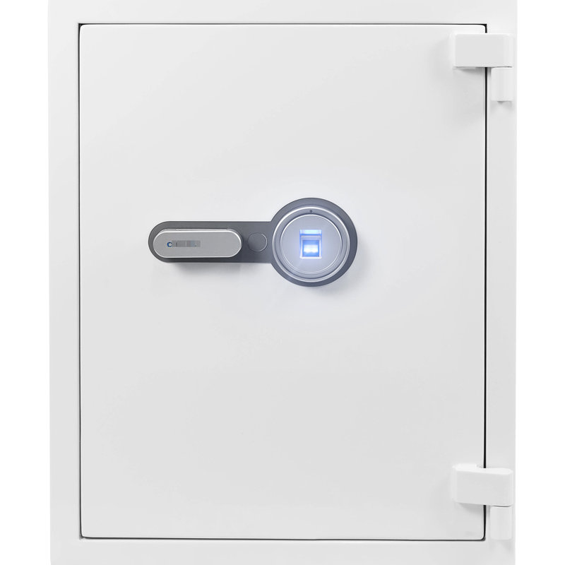 Biometric Safe, 4.48 Cubic Ft, White - At 1200F For 30 Mins, Offers Ample Room Valuables Such As Docs, Jewelry, Cash, Steel Build Security