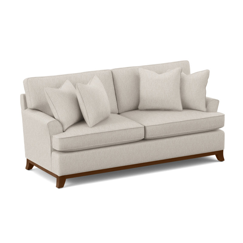 Oaks Way 84" Flared Arm Sofa with Reversible Cushions, Innerspring Mattress, Green Performance Fabric; 0851-54