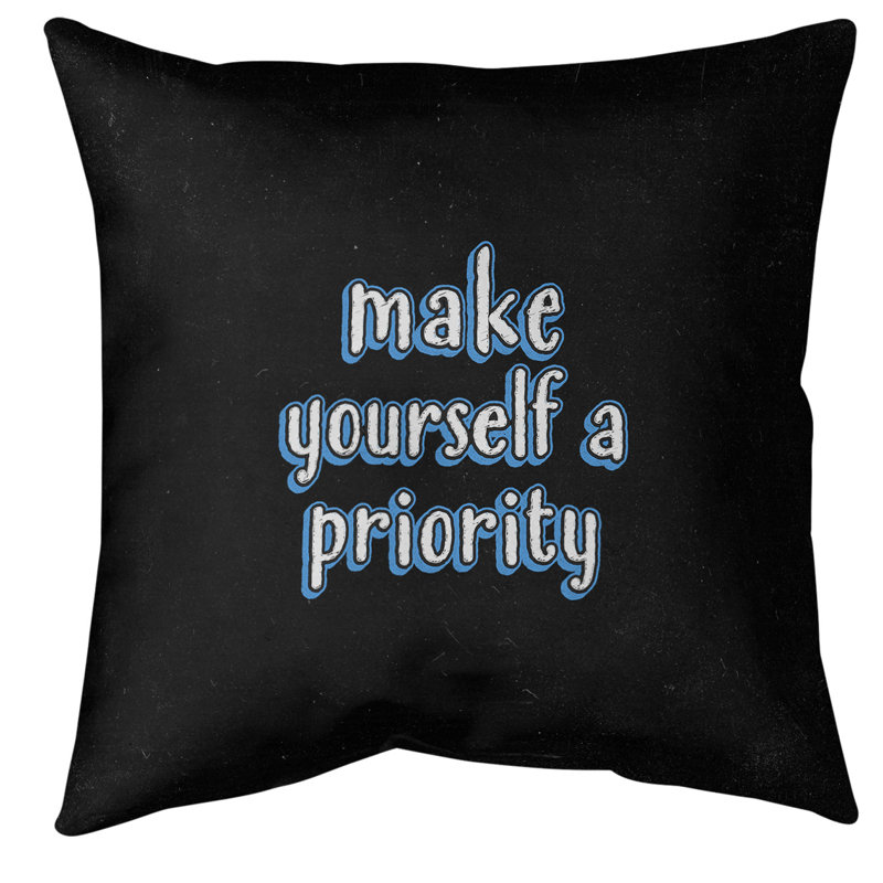 Coussin de sol « self », H 40 po x l 40 po, bleu
