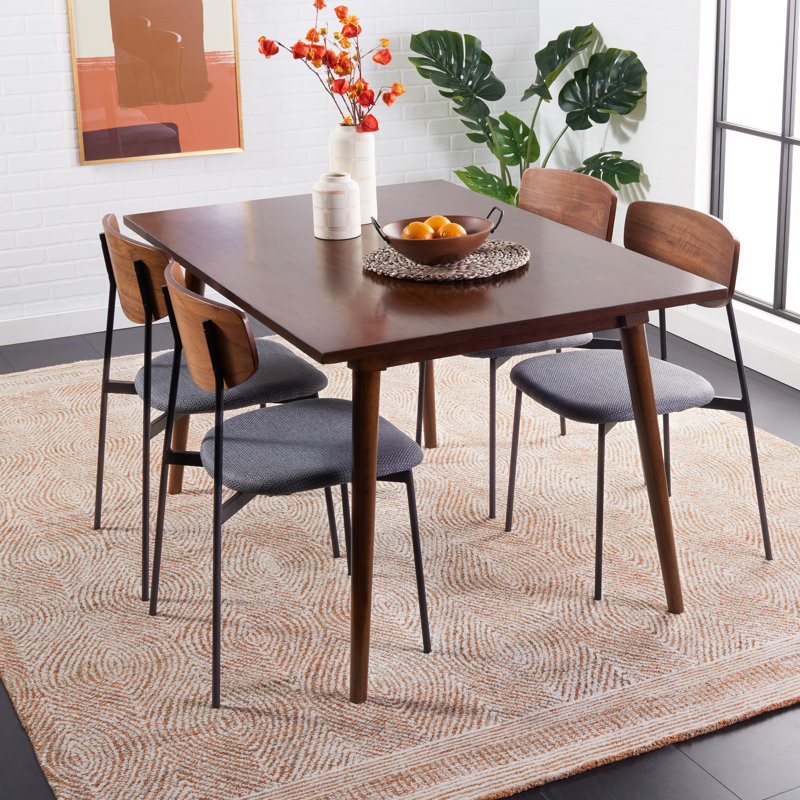 Tapis en laine touffeté à la main Cole, Rectangle de 11 pi x 15 pi, Ivory/Rust