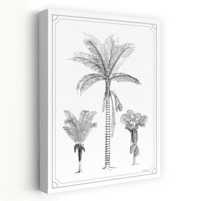 Palmier trio abstrait palmier art côtier tropical