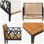 Outdoor Furniture Set with Cushion Poly Rattan Acacia Wood Table Patio-1562250321