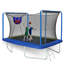Nouveau trampoline rectangulaire YC 8 pi x 12 pi avec planche de basketball, gonfleur de balles et échelle bleue, conforme aux normes ASTM et certifié par la CPC