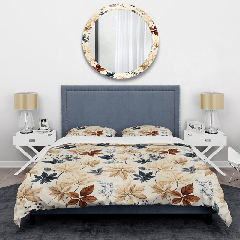 Literie à feuilles rétro I, Housse de couette simple + 1 taie décorative stan