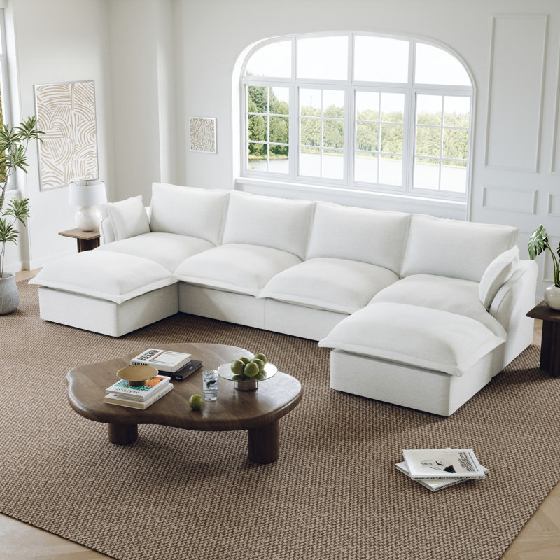 Canapé modulaire rembourré 146 po, canapé modulaire rembourré de 146 po, housse rembourrée moderne pour le salon, siège profond