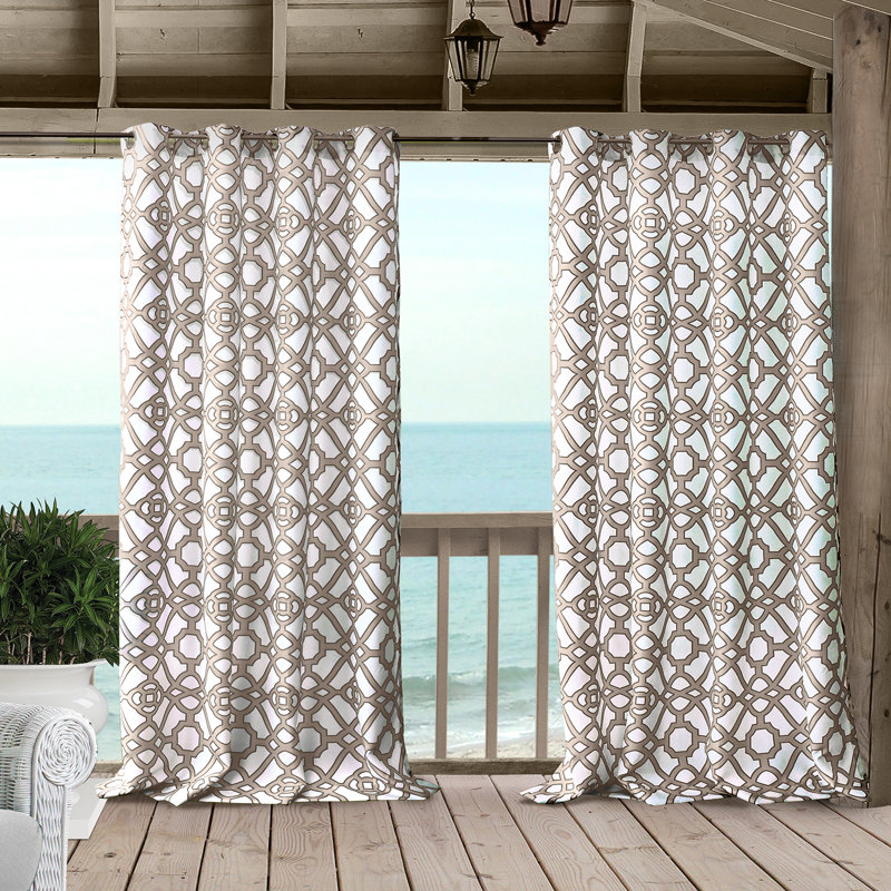Prasad Room Darkening Single Curtain Panel, Natural, 50" W x 108" L