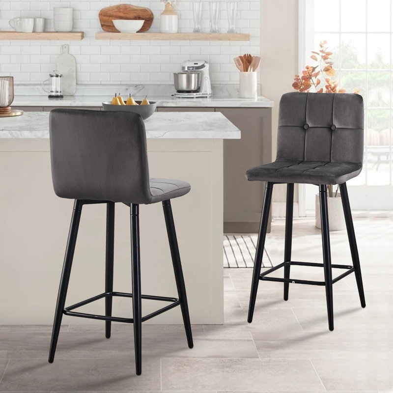 Akshata 64.5cm Bar Stool, Grey