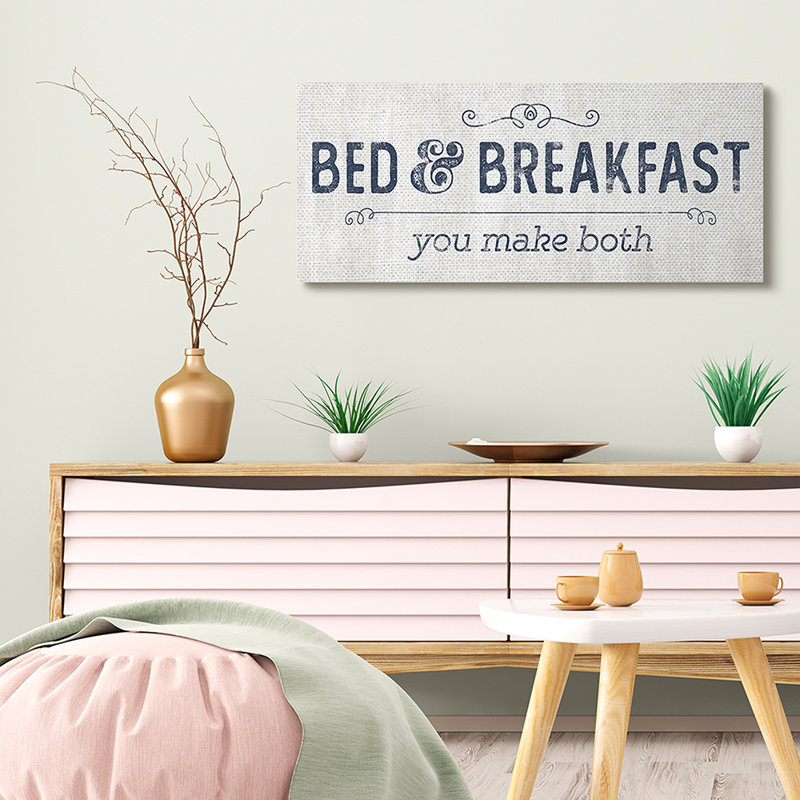 «Self-Serve Bed and Breakfast Rustic Home Sign» par Kyra Brown - impression d'art graphique, Toile tendue