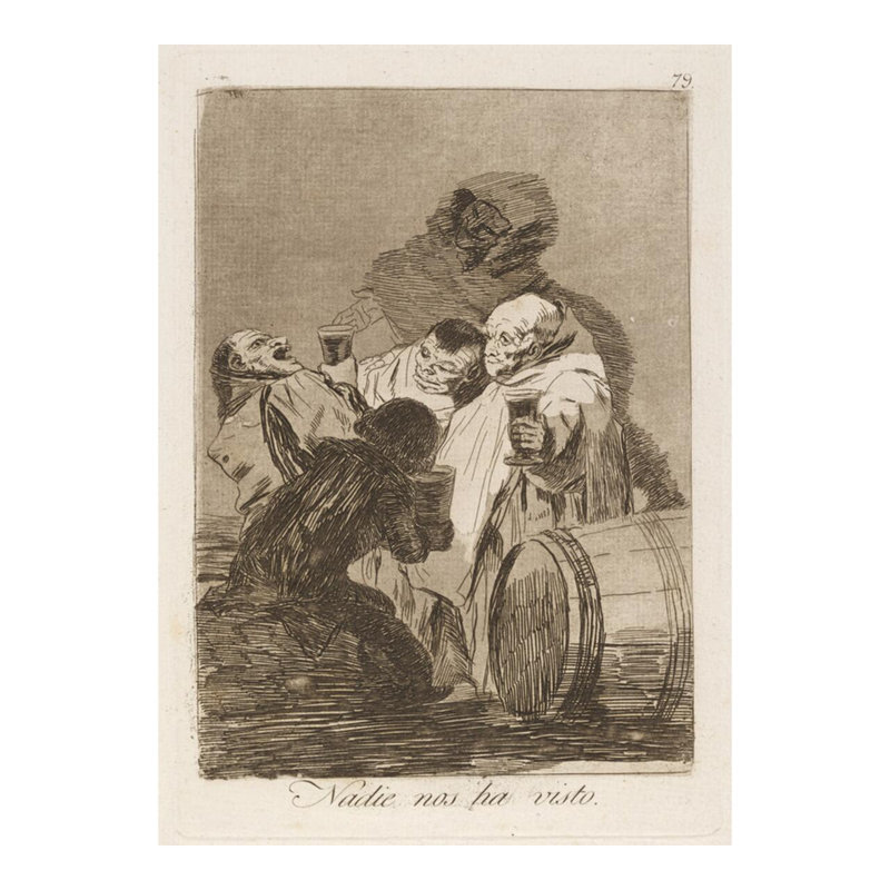 Nadie nos ha visto. (Personne ne nous a vus.) Par Francisco de Goya - Estampe numérique, H 20 po x l 16 po