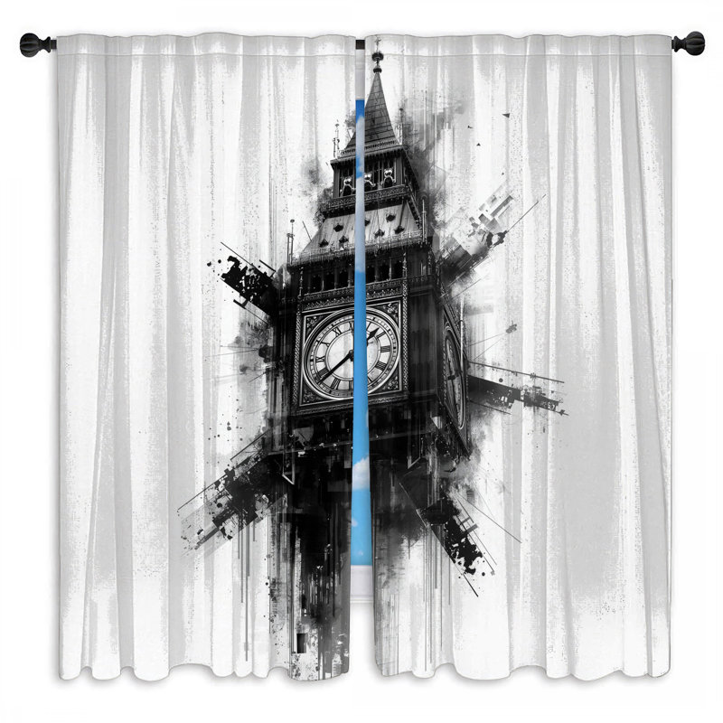 Tour de l'horloge Iconic, 80in x 82in - 2 panels, Sheer
