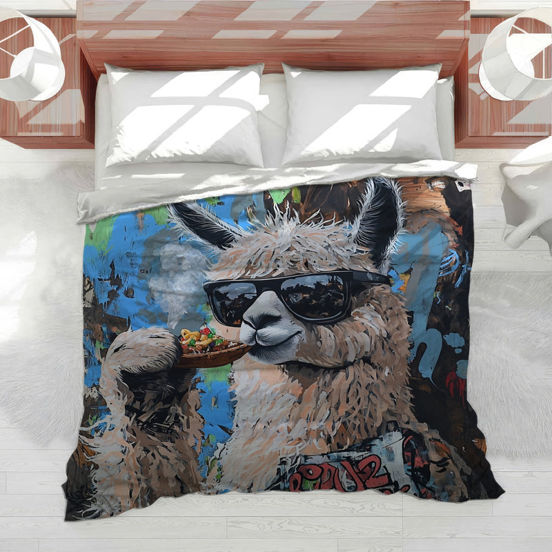 Llama Bedding Animal Comforter Bohemian Boho, Twin Comforter