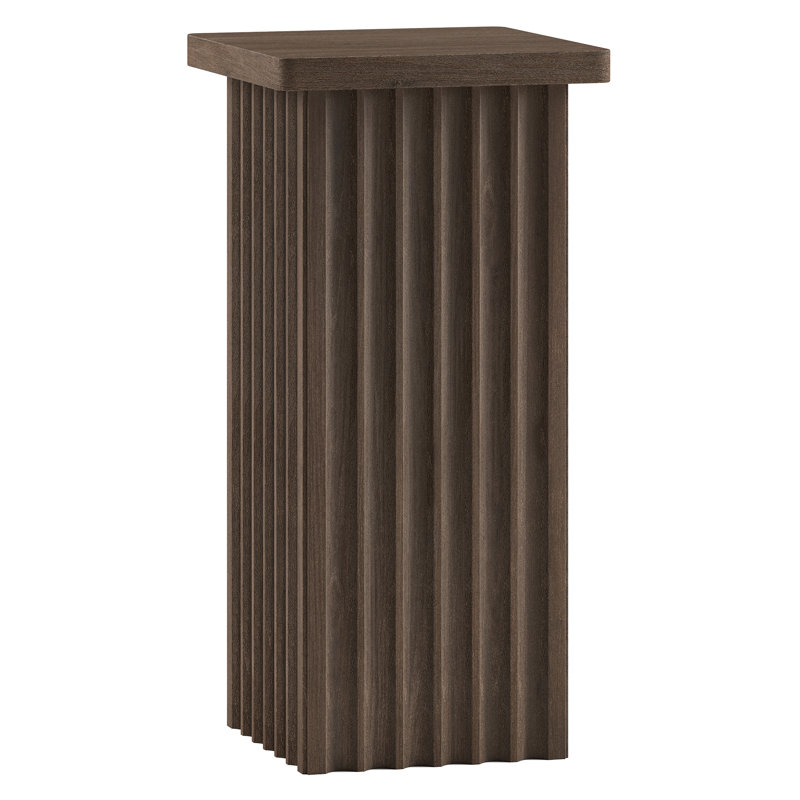 Bourne 10.75in Wide Square Side Table, Brown Oak