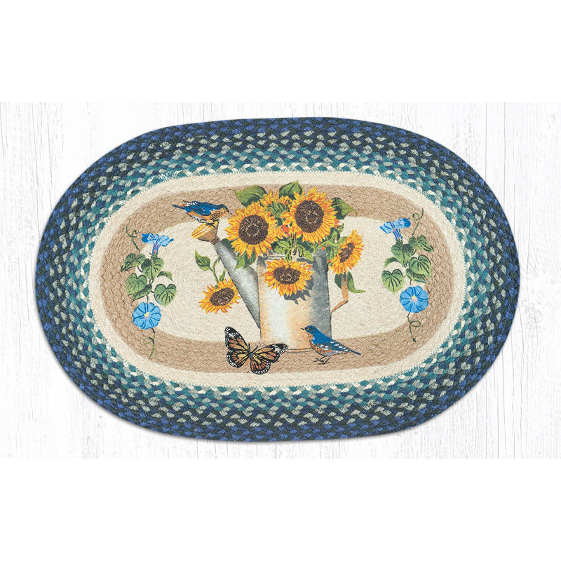  OP-568 Sunflower Water Can Oval Patch 20"x30"