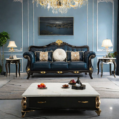 82.6'' Leather Sofa