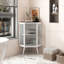 Armoire de salle de bain 22,25 "avec porte en verre trempé et tablettes de rangement pour la salle de bain