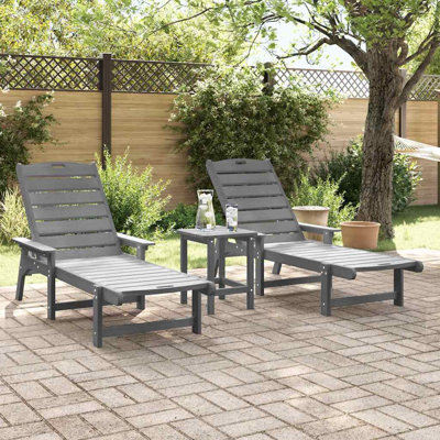 Sun Lounger Reclining Polyethylene Outdoor Garden Seating Modern Chair