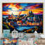 City Québec Popart, reproduction d'art sur toile-1053636639-1053636625