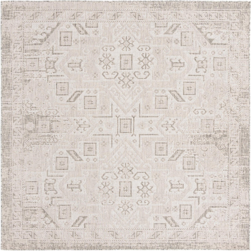 Tapis d'extérieur couleur beige, Carré 7 pi 10 po