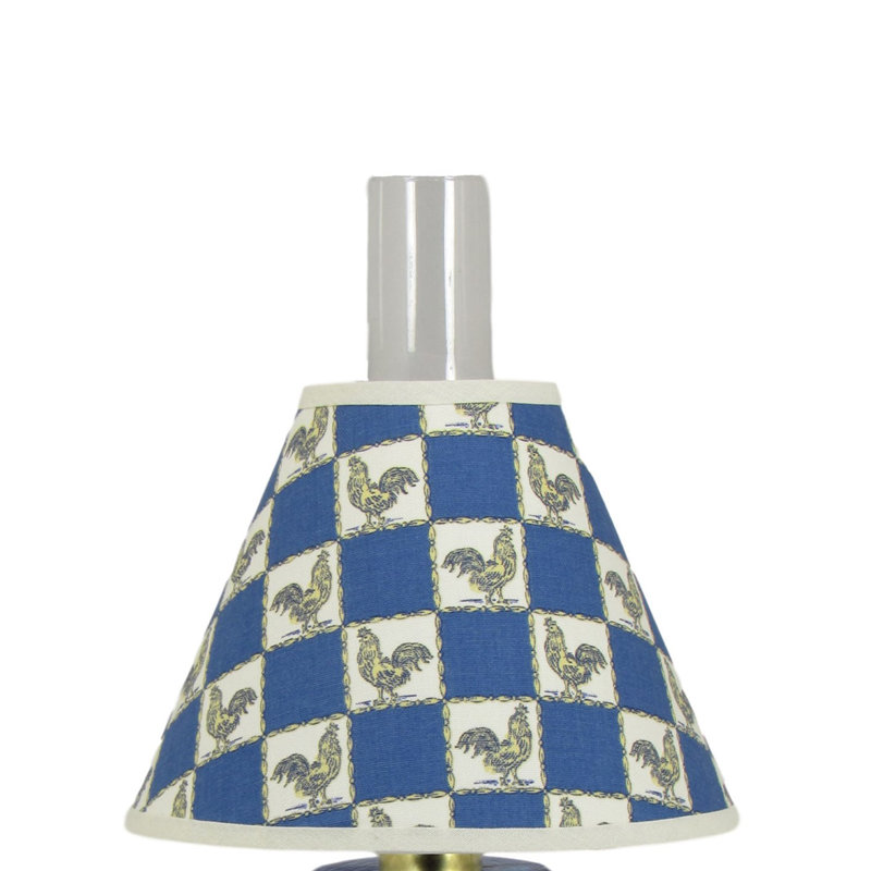 Abat-jour empire en coton H 6,75 po (cheminée) de couleur bleue