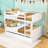 Wood Full Over Full Bunk Bed With Twin Trundle And Guardrails-343341552