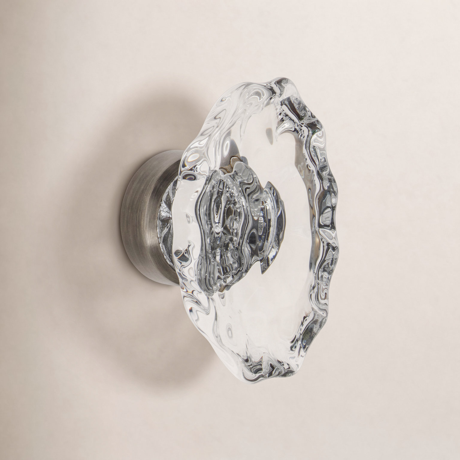 Chateau Crystal Cabinet Knob, Antique Pewter