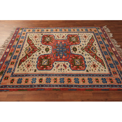 Vintage Geometric Anatolian Turkish Rug 5x6