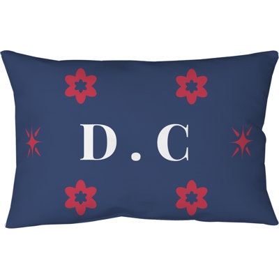 Coussin intérieur / extérieur DC Basketball Colors rouge / bleu marine / blanc 25 pouces x 18 pouces
