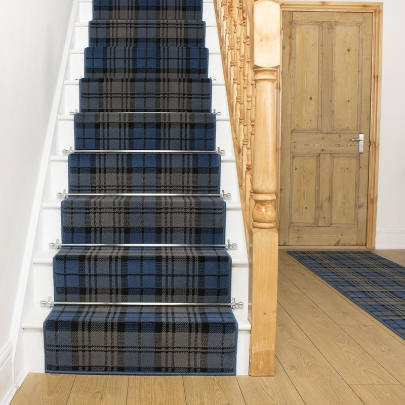Stair Runner Plaid Area Rug, Runner 100 x 450 cm