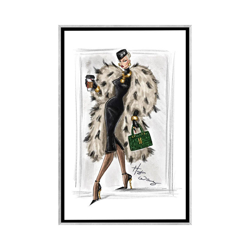 Coffee Run - HWI582, Silver, H 48 po x l 32 po, Floater Framed Print Canvas without Mat