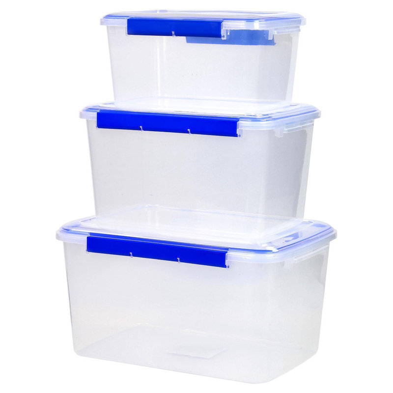 Plastic Kitchen Food Storage Containers With Lids - Ideal For Rice, Flour, Soups, Fruit & Meal Prep - Stackable, Leak-Proof Container With Snap Lock Lids