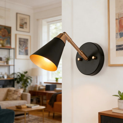  Dalisia 1-Light Dimmable Iron Armed Sconce