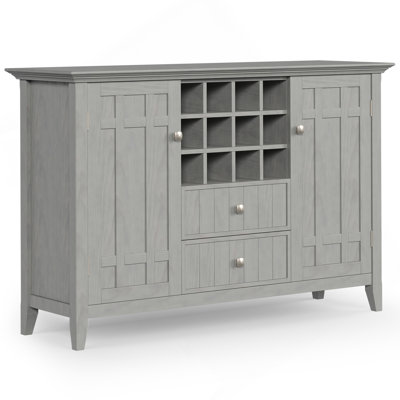 Bedford - Sideboard Buffet And Wine Rack - Fog Grey