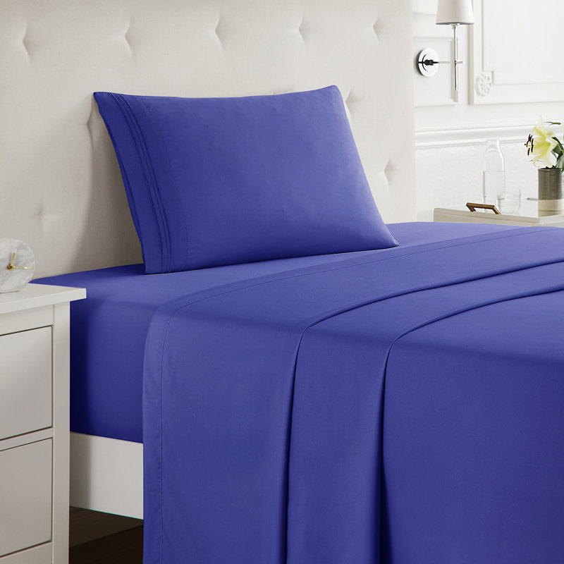  Ensemble de draps double brossé de luxe pour hôtel avec draps et taies d'oreiller très doux, Drap pour lit simple